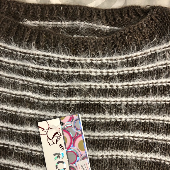 Fluffy brown and white Turkish Women’s Sweater Wool stretchy Red Roza Brand - Picture 5 of 10